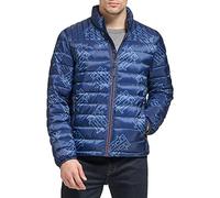 Tommy Hilfiger Herren Lightweight Down Alternative Packable Puffer Jacket Daunenalternative Mantel, Marineblauer TH-Logo-Druck, XXL