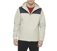 Tommy Hilfiger Herren Lightweight Breathable Waterproof Hooded Rain Jacket Regenmantel, Ice/Navy Colorblock, XS