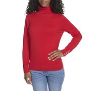 Tommy Hilfiger Leichter Rollkragenpullover aus Baumwolle für Damen, Scharlachrot, X-Klein