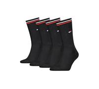 Tommy Hilfiger Lifestyle Crew Socken/lange Tennissocken für Damen & Herren 4-er Pack, Farbe:Schwarz, Socken & Strümpfe:43-46