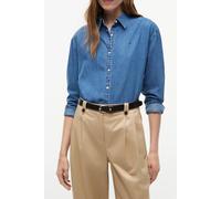 Jeansbluse TOMMY HILFIGER "LIGHT DENIM BOXY SHIRT LS", Damen, Gr. 36, mid blau wash, Denim/Jeans, Obermaterial: 100% Baumwolle, unifarben, regular fit normal, Rundhals, eingesetzt Manschette, Blusen J