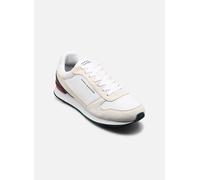 Sneaker TOMMY HILFIGER "LIGHT EVA RUNNER SEASONAL MESH", Herren, Gr. 41, weiß, blau, rot, Leder, Lederimitat, Textil, Veloursleder, Schuhe Sneaker, Freizeitschuh, Halbschuh, Schnürschuh mit Kontrastbe