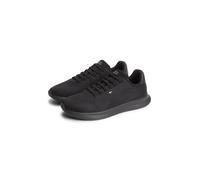 Sneaker TOMMY HILFIGER "LIGHTWEIGHT RUNNER KNIT", Herren, Gr. 41, schwarz, Synthetik, Textil, unifarben, Basic, Schuhe Sneaker, Freizeitschuh, Halbschuh, Schnürschuh mit seitlicher Logo-Flagg (3382234