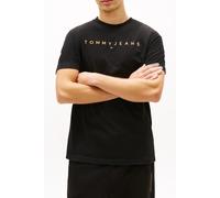 Tommy Hilfiger Linear Logo Embroidery Jersey T-shirt Black Größe: M | Basic T-Shirts Outlet | Herren | Schwarz