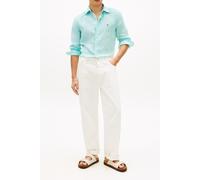 Tommy Hilfiger Linen Bengal Stripe Shirt Arctic Aqua/stripe Größe: L | Casual hemden Outlet | Herren | Weiß