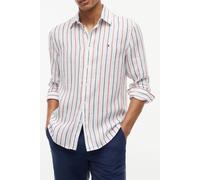 Tommy Hilfiger Linen Textured Stripe Shirt Medium Red/stripe Größe: XXL | Casual hemden Outlet | Herren | Weiß