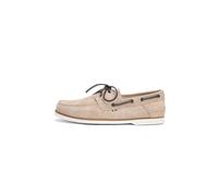 Bootsschuh TOMMY HILFIGER "TH BOAT SHOE CORE SUEDE", Damen, Gr. 44, beige, Veloursleder, unifarben, Basic, Schuhe Bootsschuh, Bootsschuh, Schnürer mit Ziernaht und Durchzügen (34280247-44) beige