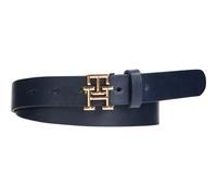 Tommy Hilfiger Damen Ledergürtel Logo 2,5 cm – Blau (Space Blue), 95 cm