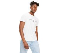 Tommy Hilfiger Kurzarm-T-Shirt Core Tommy Logo Herren Rundhals Slim Fit Weiß XXXL