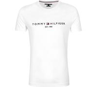 Tommy Hilfiger Herren T-Shirt Kurzarm Core Tommy Logo Rundhalsausschnitt, Weiß (Snow White), S