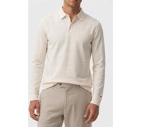 Tommy Hilfiger Long-sleeve Tonal Knit Polo Ivory Petal Größe: XS | Longsleeves Outlet | Herren | Weiß