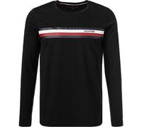 Tommy Hilfiger Longsleeve Herren Slim Fit Langarm Rundhals Baumwolle schwarz, L