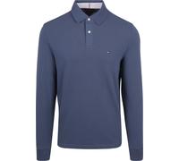 Tommy Hilfiger Herren Poloshirt Langarm Regular Fit mit Knopfleiste, Blau (Aegean Sea), S