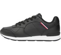Sneaker TOMMY HILFIGER "MAXLITE 1A", Herren, Gr. 41, schwarz, Leder, Schuhe Sneaker, Freizeitschuh, Halbschuh, Schnürschuh, Streifen in Tommy Farben (99540123-41) schwarz