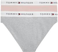 Tommy Hilfiger Mädchen 2er Pack Slips mit Logobund, Mehrfarbig (Foggy Pink/L Gry Htr), 6-7 Jahre