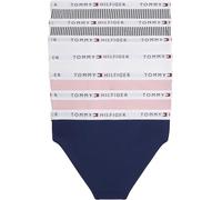 Bikinislip "7PK BIKINI PRINT", Kinder, Gr. 140/146, 7 Stk., bon pink, navy, it haca, weiß, Jersey, Obermaterial: 95% Baumwolle, 5% Elasthan, TOMMY HILFIGER UNDERWEAR, körpernah, Unterhosen, mit Logobu