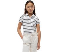Poloshirt TOMMY HILFIGER, Mädchen, Gr. 12 (152), schwarz night navy stripes, Piqué, Obermaterial: 96% Baumwolle, 4% Elasthan, gestreift, regular fit normal, Rundhals, gewellter Abschluss, Shirts, für