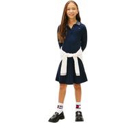 Tommy Hilfiger Mädchen Pullover-Kleid Mini Cable Sweater Dress Polokragen, Blau (Dark Night Navy), 14 Jahre