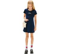 Tommy Hilfiger Mädchen Skater Dress Ss Kg0kg09284 Ausgestelltes Kleid, Blue (Dark Night Navy), 12 Jahre