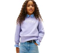 Tommy Hilfiger Mädchen Sweatshirt High Crew Neck mit Rundhalsausschnitt, Violett (Periwinkle Dusk), 8