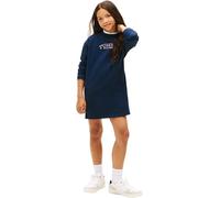 Sweatkleid TOMMY HILFIGER "TOMMY PUFF FLOWER HWK DRESS LS", Mädchen, Gr. 10 (140), N-Gr, schwarz night navy, Web, Obermaterial: 80% Baumwolle, 20% Polyester, unifarben, regular fit ca. Mitte Oberschen