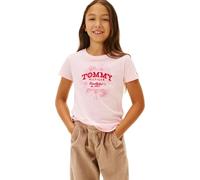Tommy Hilfiger Mädchen T-Shirt Kurzarm Flower mit Blumen-Logo, Rosa (Duchess Pink), 5 Jahre
