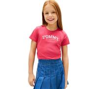 Tommy Hilfiger Mädchen T-Shirt Kurzarm Foil mit Metallic-Logo, Rot (Vintage Cerise), 14 Jahre