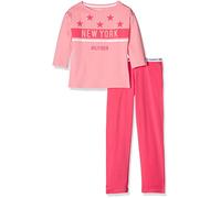 Tommy Hilfiger Mädchen Zweiteiliger Schlafanzug Cotton Set 3/4 SLV Iconic, Gr. 152 (Herstellergröße: 10-12), Mehrfarbig (Conch Shell/Rouge red 660)
