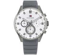 Tommy Hilfiger Multi Zifferblatt Quarz Uhr für Herren mit Graues Silikonarmband - 1791972