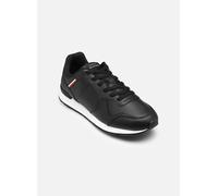 Sneaker TOMMY HILFIGER "MAXLITE 1A", Herren, Gr. 45, schwarz, Leder, Schuhe Sneaker, Freizeitschuh, Halbschuh, Schnürschuh, Streifen in Tommy Farben (99540123-45) schwarz