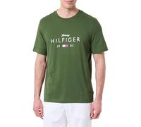 Tommy Hilfiger Men Brand Love Big Hilfiger Tee MW0MW41455 S/S T-Shirt, Grün, L, Grün (Mountain Pine), L