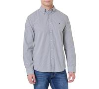 Tommy Hilfiger Men CORE Flex POP Classic STP Shirt MW0MW41403 L/S Shirt, Black, S, Schwarz (Schwarz/Weiß), S