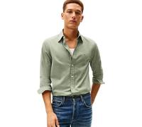 Tommy Hilfiger Men Core Hairline POPLIN RF Shirt MW0MW41399 L/S Shirt, Grün, XXL, Grün (Mountain Pine/Stripe), XXL