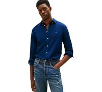 Tommy Hilfiger Men Flex Dobby SF Shirt MW0MW41684 L/S Shirt, Blue, S, Blau (Carbon Navy), S