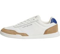 Sneaker TOMMY HILFIGER "LO PRO CUPSOLE NYLON SUEDE MIX", Herren, Gr. 44, beige (ecru), Leder, Lederimitat, Textil, kontrastfarbene Details, Schuhe Sneaker, Freizeitschuh, Halbschuh, Schnürschuh mit se