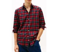Tommy Hilfiger Herren Hemd Mercerized Tartan Regular Fit, Rot (Regatta Red/Check), XL