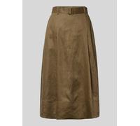 Tommy Hilfiger Midi-Rock aus reinem Leinen in Oliv, Größe 38