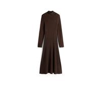 Strickkleid TOMMY HILFIGER "SOFT WOOL LS MOCK-NK SWT DRESS", Damen, Gr. L (40), N-Gr, braun (schwarz coffee), Feinstrick, Obermaterial: 100% Wolle, unifarben, Rundhals, Kleider Strickkleid, aus reiner