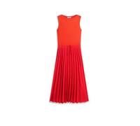 Strickkleid TOMMY HILFIGER "5X2 SLASH-NK MIX MEDIA DRS", Damen, Gr. M (40), N-Gr, fireworks, Web, Obermaterial: 95% Viskose, 5% Elasthan, unifarben, bequem Midi, Rundhals, Kleider Strickkleid, mit fei