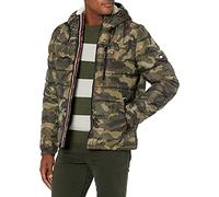 Tommy Hilfiger Herren Midweight Sherpa Lined Hooded Water Resistant Puffer Jacket Mantel, Camouflage-Tech, XL