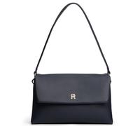 Schultertasche TOMMY HILFIGER "TH MODERN ESS SHOULDER BAG", Damen, Gr. B/H/T: 28cm x 16cm x 11cm, blau (dunkelblau), Lederimitat, Taschen Schultertasche, Damen Minibag, Tragetasche mit goldfarbenen De