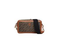 Tommy Hilfiger Monoplay Leather Camera Bag, Umhängetasche, Crossbodytasche, Monogramm-Cognac-Braun