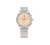 Multifunktionsuhr TOMMY HILFIGER "BLAKE", rosa (silberfarben, beige), Armbanduhren, Damen, Quarzuhr, Armbanduhr, Damenuhr, Edelstahlarmband, analog (86822804-0) silberfarben, beige