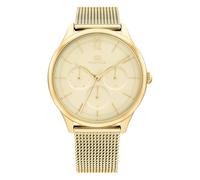 Tommy Hilfiger Multi Zifferblatt Quarz Uhr für Damen mit Goldfarben Edelstahl-Mesh-Gliederarmband - 1782458