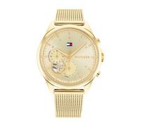 Tommy Hilfiger Multi Zifferblatt Quarz Uhr für Damen mit Goldfarben Edelstahl-Mesh-Gliederarmband - 1782417