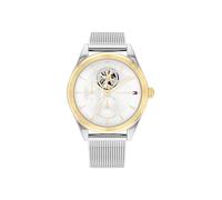 Tommy Hilfiger Multi Zifferblatt Quarz Uhr für Damen mit Silbernes Edelstahl-Mesh-Gliederarmband - 1782713