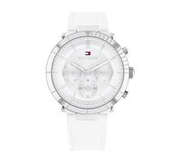Tommy Hilfiger Multi Zifferblatt Quarz Uhr für Damen mit Weisses Lederarmband - 1782352