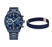 Tommy Hilfiger Multi Zifferblatt Quarz Uhr für Herren mit Blaues Edelstahlarmband - 1791945 Jewelry Armband für Herren aus Silikon - 2790239S