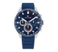 Tommy Hilfiger Multi Zifferblatt Quarz Uhr für Herren mit Blaues Silikonarmband - 1791970