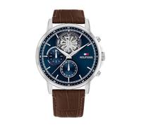 Tommy Hilfiger Multi Zifferblatt Quarz Uhr für Herren mit Dunkel-Braunes Lederarmband - 1710629
